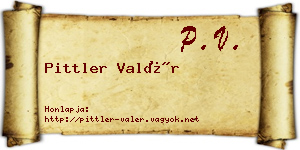 Pittler Valér névjegykártya